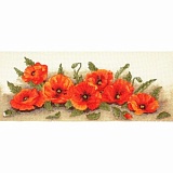 Купить недорого   Набор для вышивания Anchor "Spray Of Poppies" 18*47см, MEZ Венгрия, PCE722  в интернет магазине Фэмили хобби
