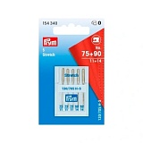 Иглы для швейных машин с плоской колбой 130/705 H-S, стрейч № 75 и № 90, сталь, Prym, 154340